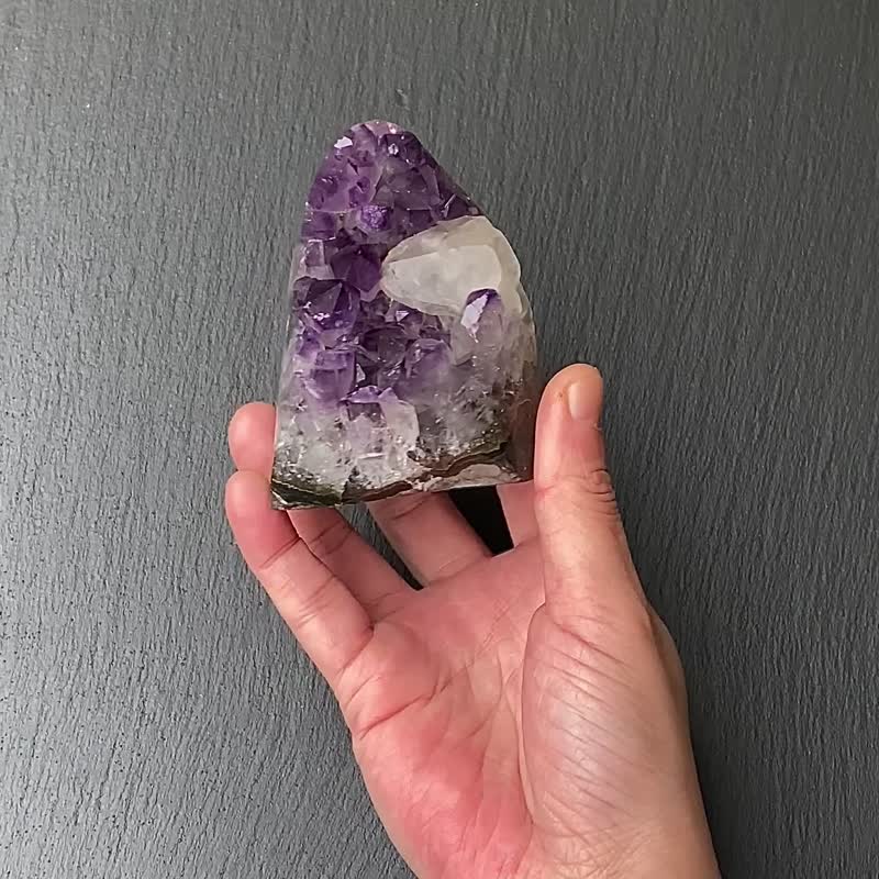 招財開運-天然原礦異象紫晶鎮共生彩虹方解石 消磁淨化 快速出貨 - 擺飾/家飾品 - 水晶 多色