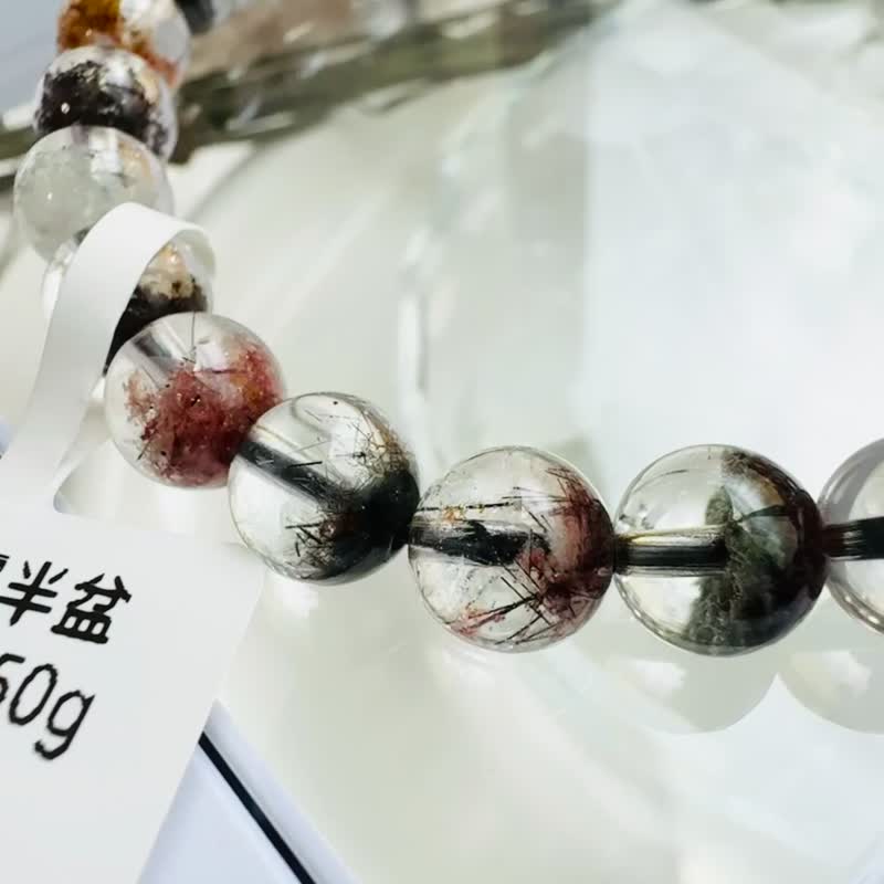 精品四季幽靈半盆黑髮共生7.5mm15.50g花幽靈提升運勢避小人 - 手鍊/手環 - 水晶 多色