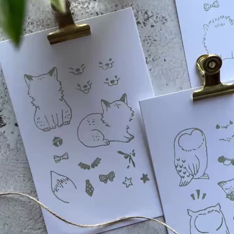 水晶印章 - 月份&小動物套組 - 印章/印台 - 矽膠 透明