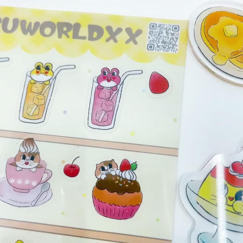 Bubuworld Dessert Series Transparent Sticker Pack ver.1 - Stickers - Plastic 