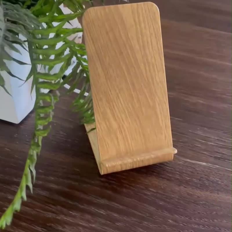 |Joining gift|Imitation wood grain upright wireless charging stand|Wireless charging|Neck protection angle|Mobile phone peripherals - Gadgets - Plastic 