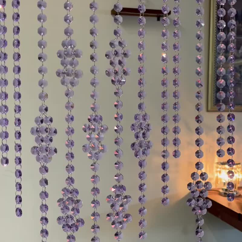 -Lavender champagne corridor-Handmade crystal bead curtains, handwoven design crystal partitions - ม่านและป้ายประตู - คริสตัล 