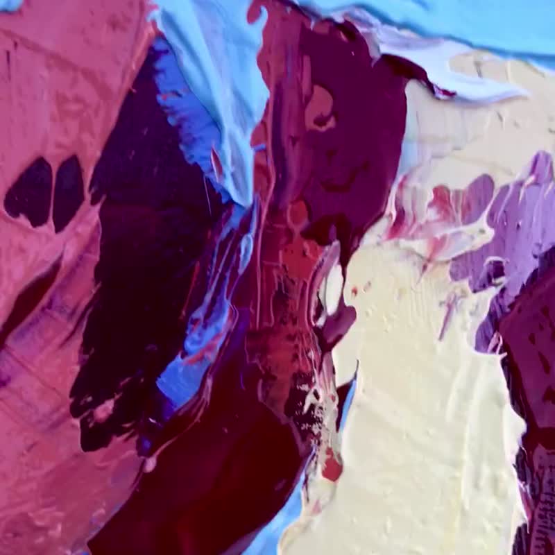 山日没絵画ネパールオリジナルアートヒマラヤアートワーク厚塗り