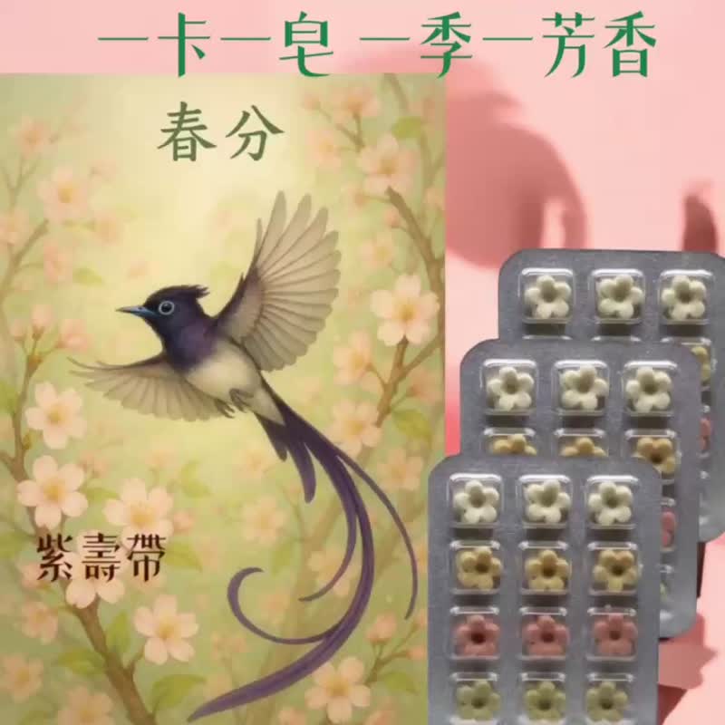 春季節氣插畫卡 草本香氛皂 四季祝福 節氣收藏 香氣藝文2合一 - 肥皂/手工皂 - 其他材質 