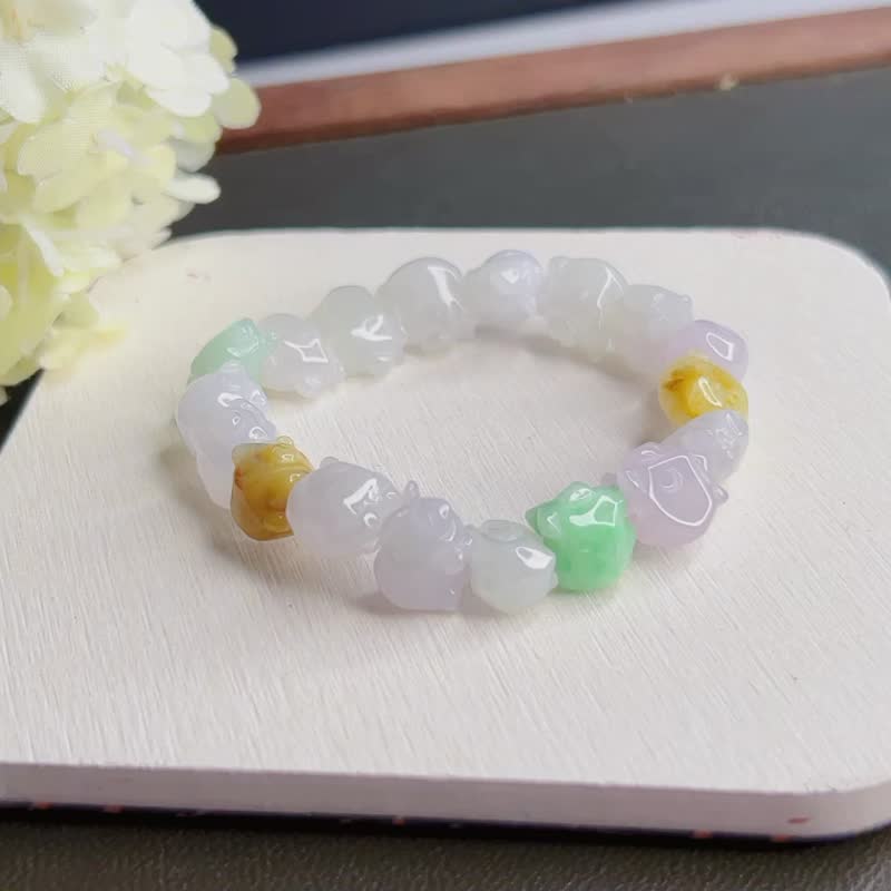 Ice Seed Natural Jade Burma A Jade Bracelet Ice Seed Violet Yellow Jing  Ring A - Shop goodmorningstudio General Rings - Pinkoi