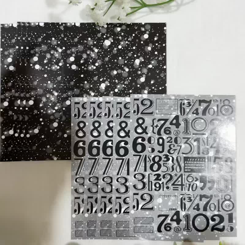 Soojinia-Glittering lights and number stickers 10PCS - 貼紙 - 紙 