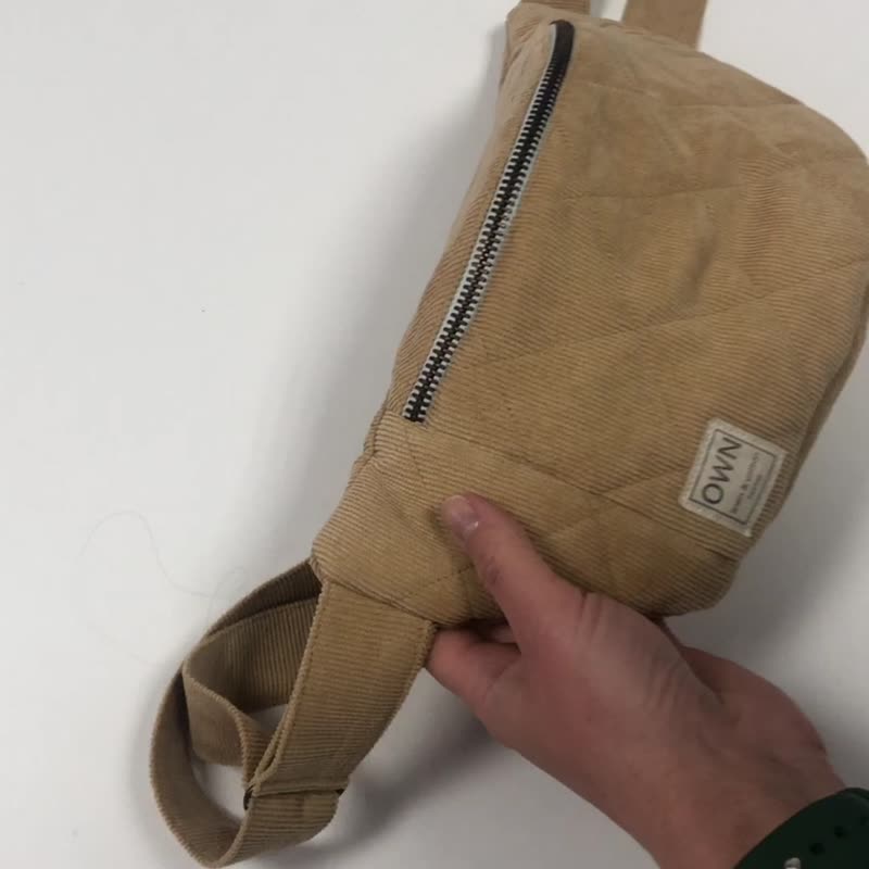Linen waist bag unisex, balt bag, canvas fanny pack, for running or walking - 其他 - 尼龍 
