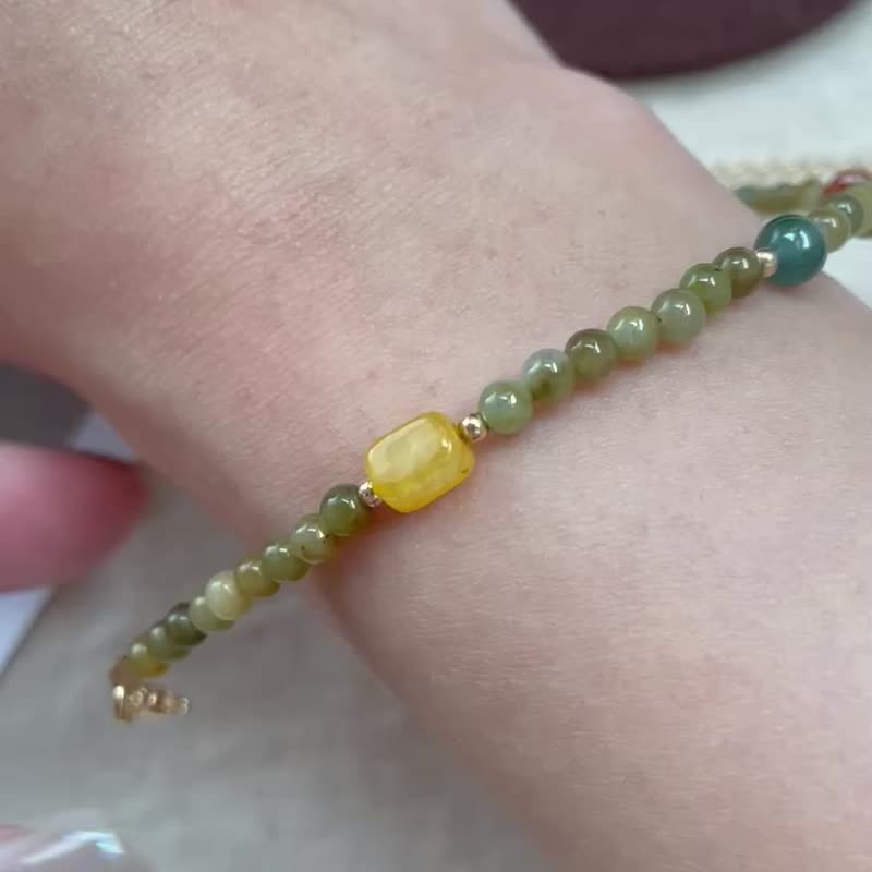 Natural Burmese Grade A Jadeite Design Bracelet - สร้อยข้อมือ - หยก 