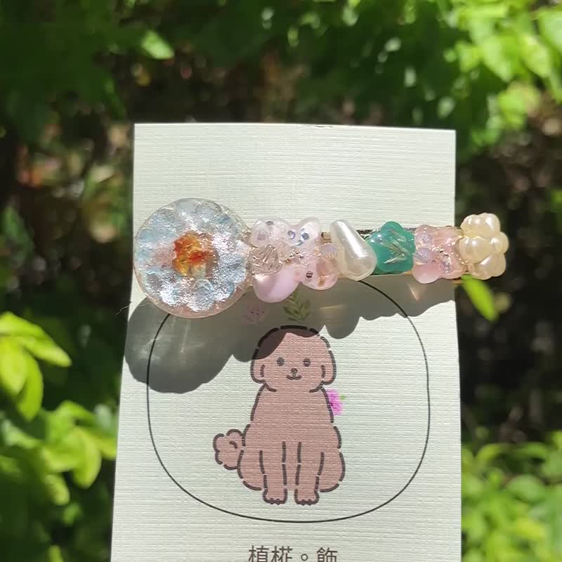 珠光水彩的魔法 彈簧髮夾 手作髮夾 - 髮夾/髮圈 - 樹脂 多色