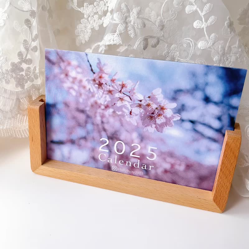 desk calendar month monthly calendar 2025 wooden postcard - Calendars - Paper Multicolor