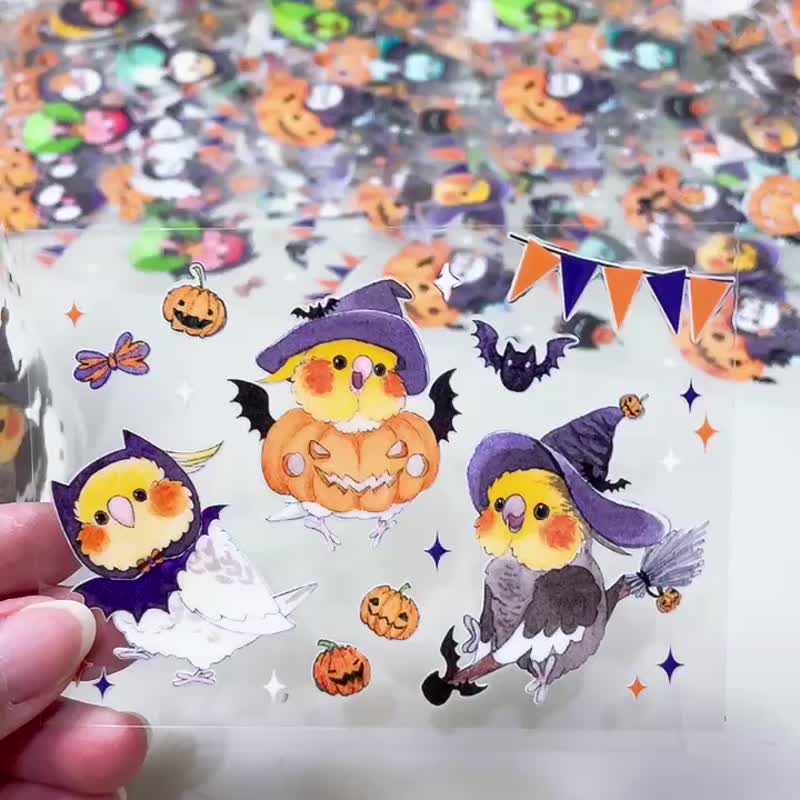 Rolia's Handmade Halloween Parrot Bird Crystal Transfer Sticker - สติกเกอร์ - พลาสติก 