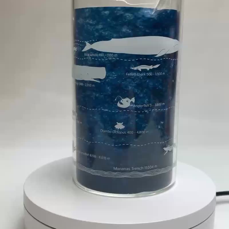 海底生物分佈圖玻璃把手高燒杯 - 咖啡杯/馬克杯 - 玻璃 