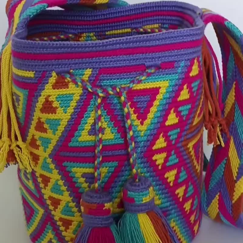 Cat mochila bag,Crossbody bag for women,Handcraft bag,Crochet bag ,Cr - 側背包/斜背包 - 棉．麻 