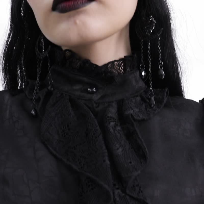 異教徒午時魔咒燈籠袖襯衫 - 女裝恤衫 - 其他材質 黑色