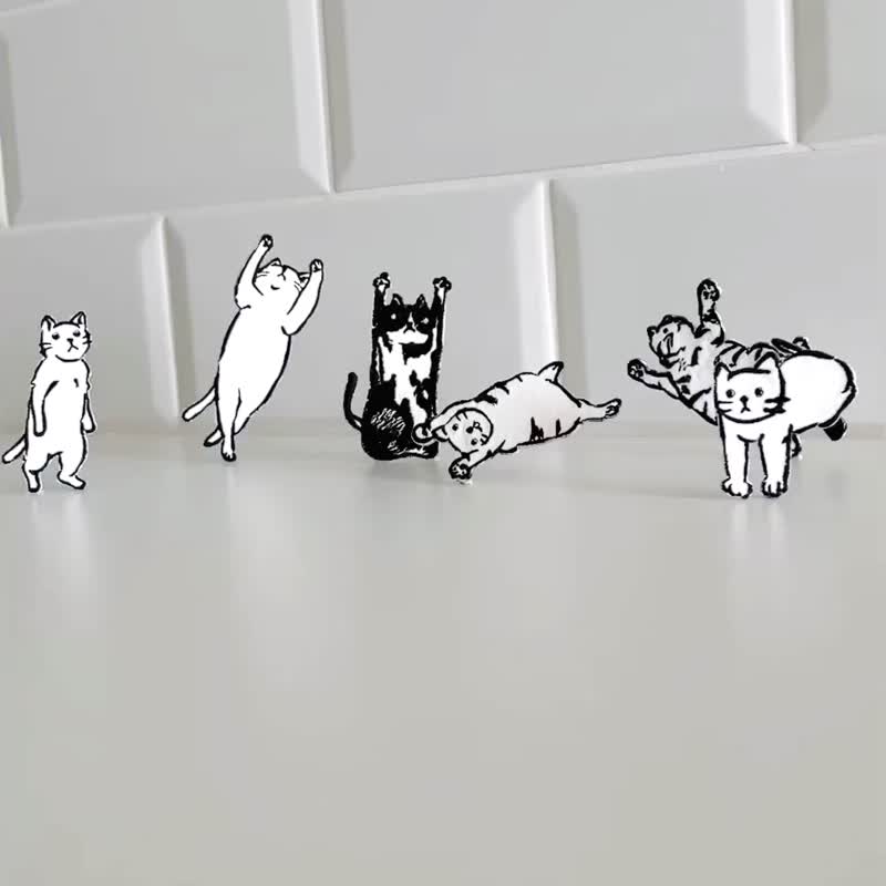 [Human cats] Simple style | Ironing stickers | Embroidery stickers | Peel and stick - Stickers - Thread Black