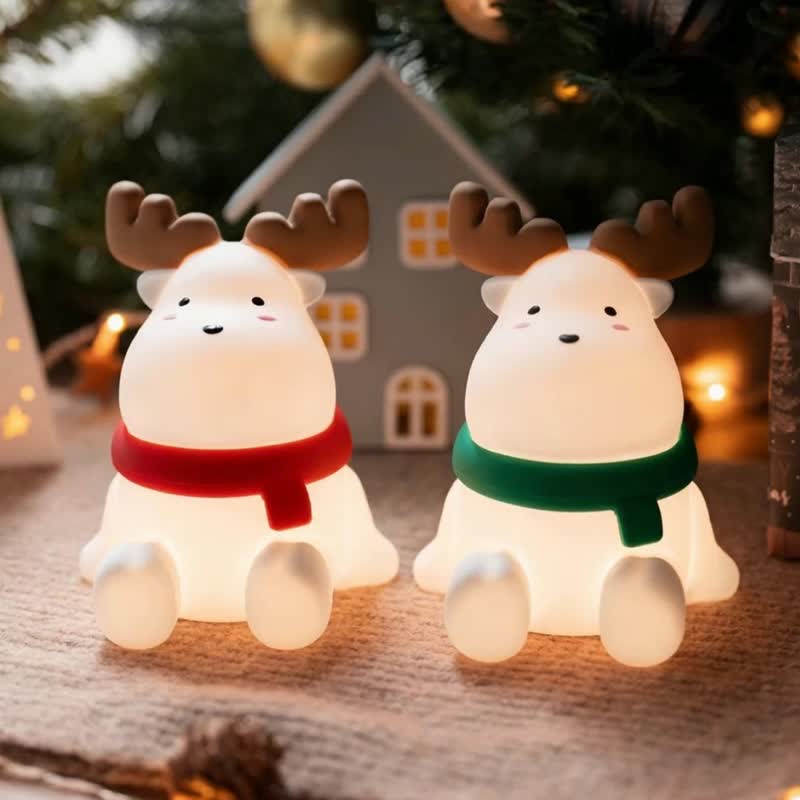 【免費升級聖誕包裝】聖誕魔法小鹿夜燈 | 交換禮物 生日禮物 - 燈具/燈飾 - 矽膠 白色