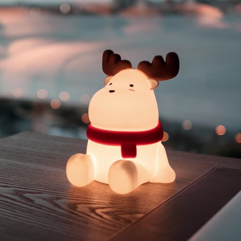 Dear Deer Magic Deer Night Light | Style Atmosphere Gift Packaging | TypeC Charging - โคมไฟ - ซิลิคอน ขาว