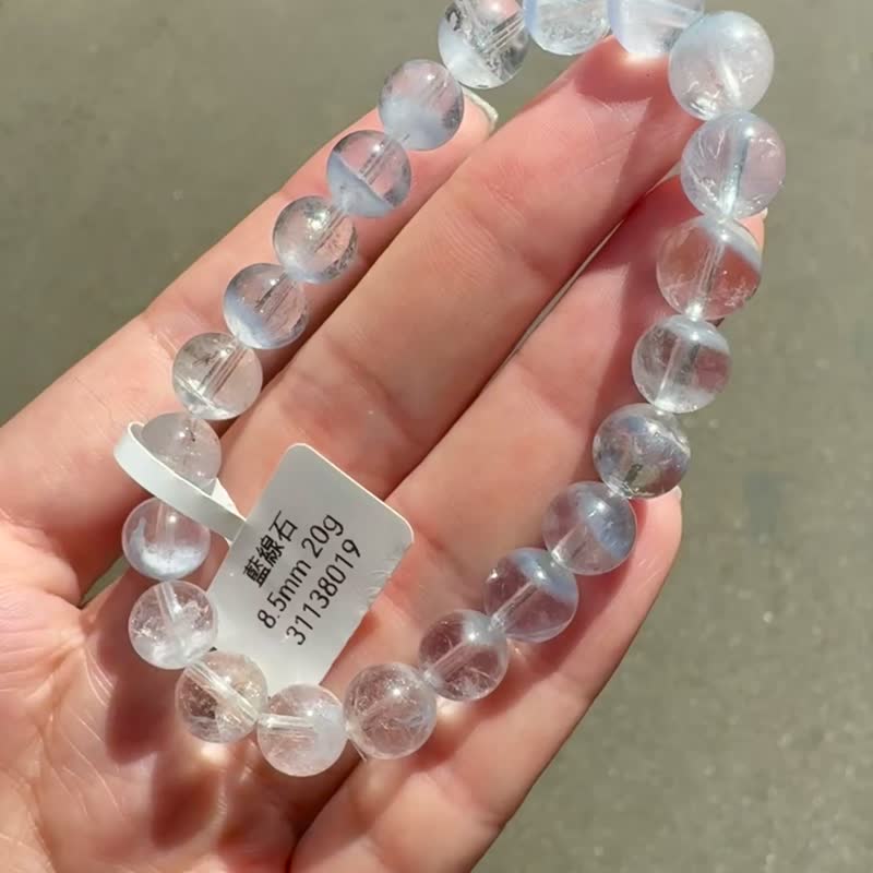 小精品天空baby藍藍線石8.5mm20g防甲狀腺亢進加強表達能力 - 手鍊/手環 - 水晶 藍色