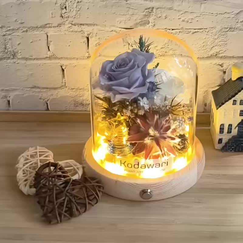 琉璃聖誕樹永生花玻璃罩.花盅小夜燈 聖誕節禮物 交換禮物 - 乾燥花/永生花 - 植物．花 