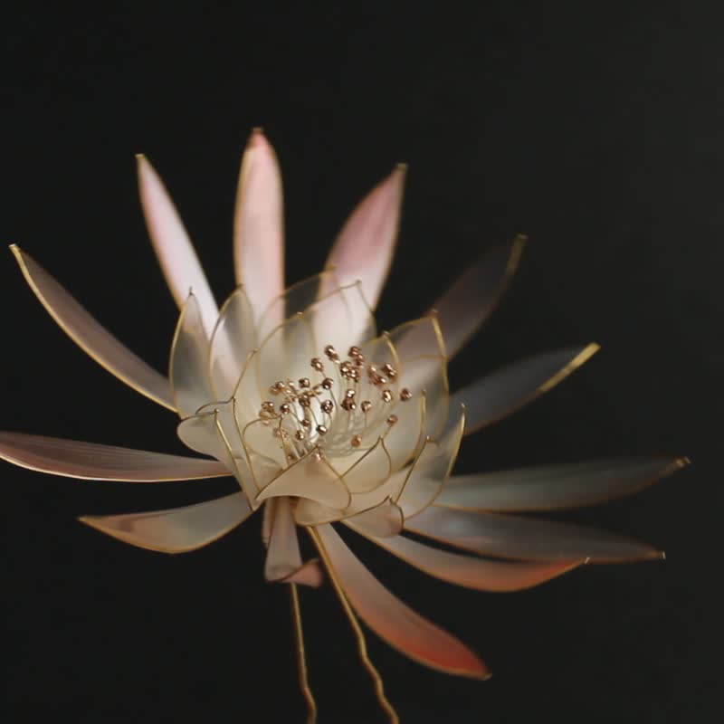 曇花屬 簪  髮飾 手工製作的 白色的花 展示 婚禮裝飾 - 髮夾/髮圈 - 其他材質 白色