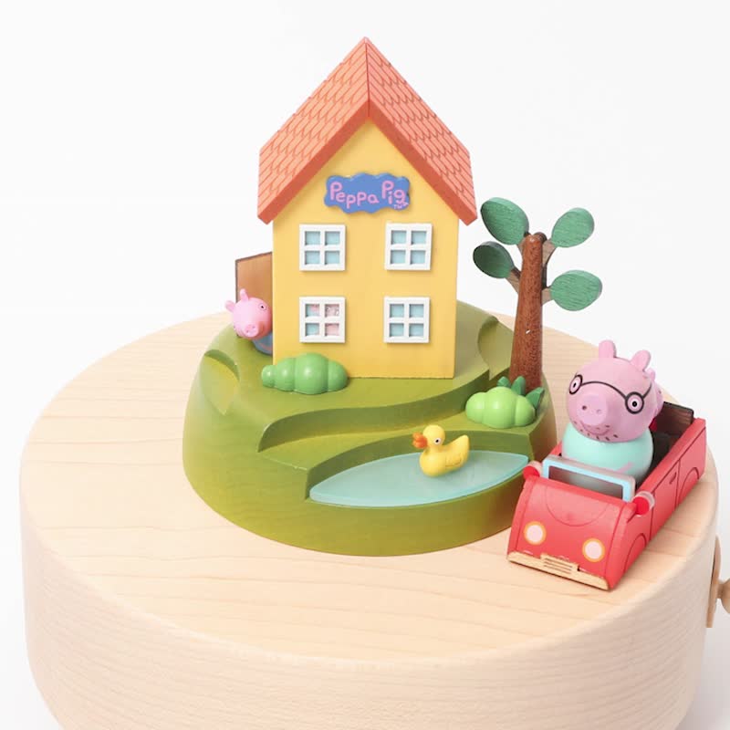 【佩佩豬一家人】繞圈音樂盒 Peppapig | Wooderful life - 擺飾/家飾品 - 木頭 多色
