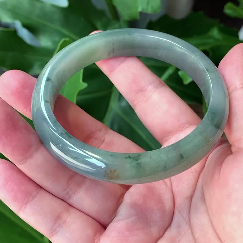 Mengzao | Ice glutinous glue/Blue water colorful/Peace bracelet/Hand size 18.5-19|Natural A-grade jade bracelet - สร้อยข้อมือ - หยก หลากหลายสี