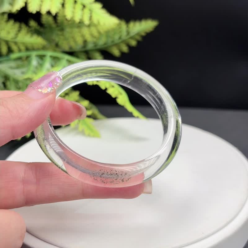 綠色幻影幽靈水晶手鐲 53MM 玻璃體金屬閃片天眼滿天星 招財助運 - 手鍊/手環 - 水晶 綠色