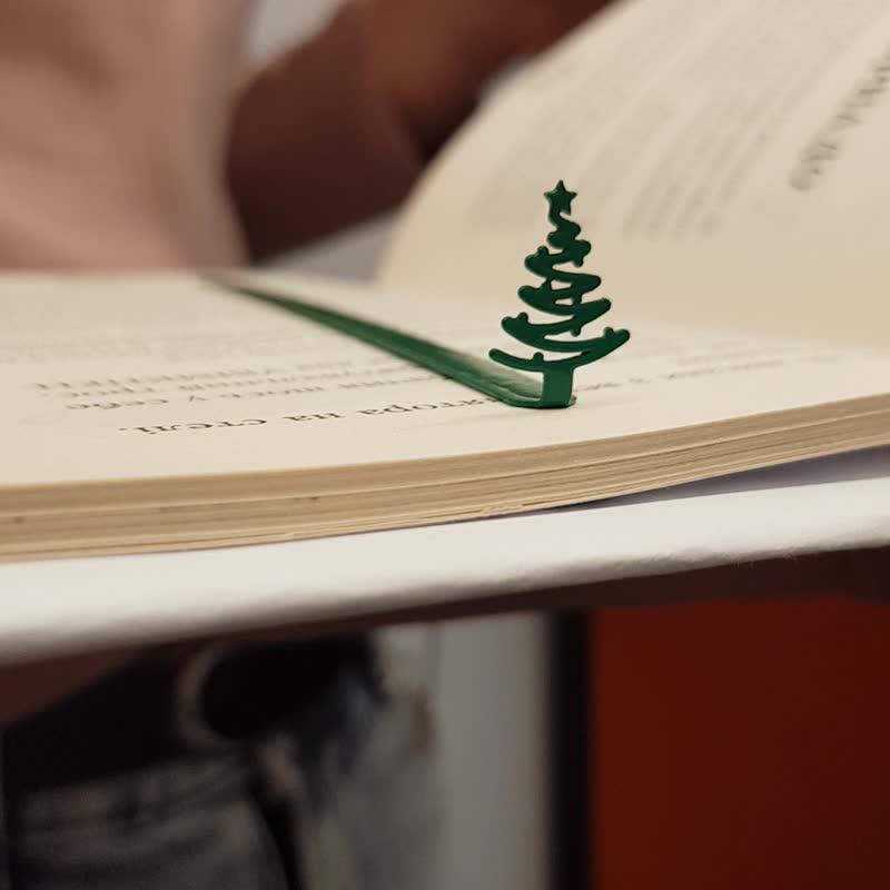 Bookmark Cute Christmas Tree | Small Bookish Gift for Book Lovers - 書籤 - 其他金屬 綠色