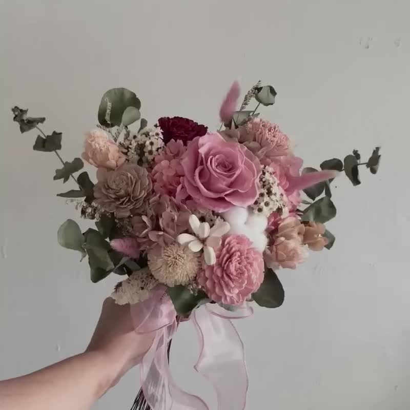 莓果戀人永生乾燥捧花 永生花 乾燥花 登記 新娘捧花 捧花 - 乾燥花/永生花 - 植物．花 