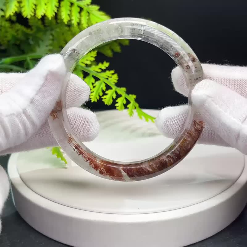 高品質 四季幽靈水晶手鐲 59MM 晶體冰透千層 異象石英 提升氣質 - 手鍊/手環 - 水晶 