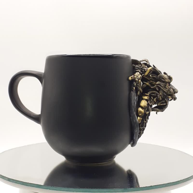 ポリマークレイドラゴンマグカップ、手作りファンタジー