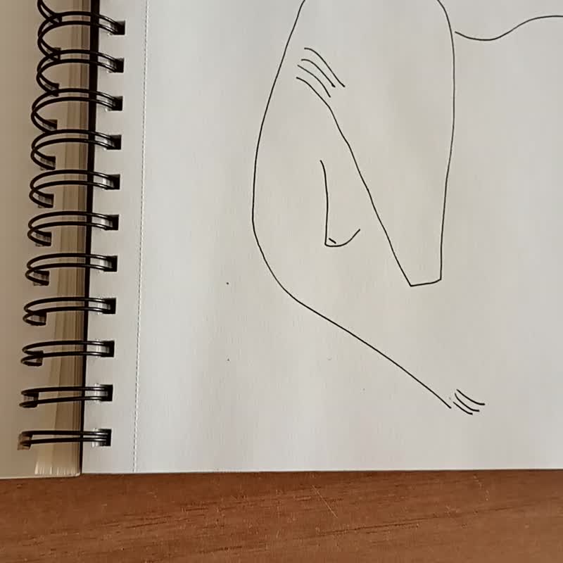 一行裸體女人藝術品|情色繪畫 |裸體女人形象插圖 - 海報/掛畫 - 紙 白色