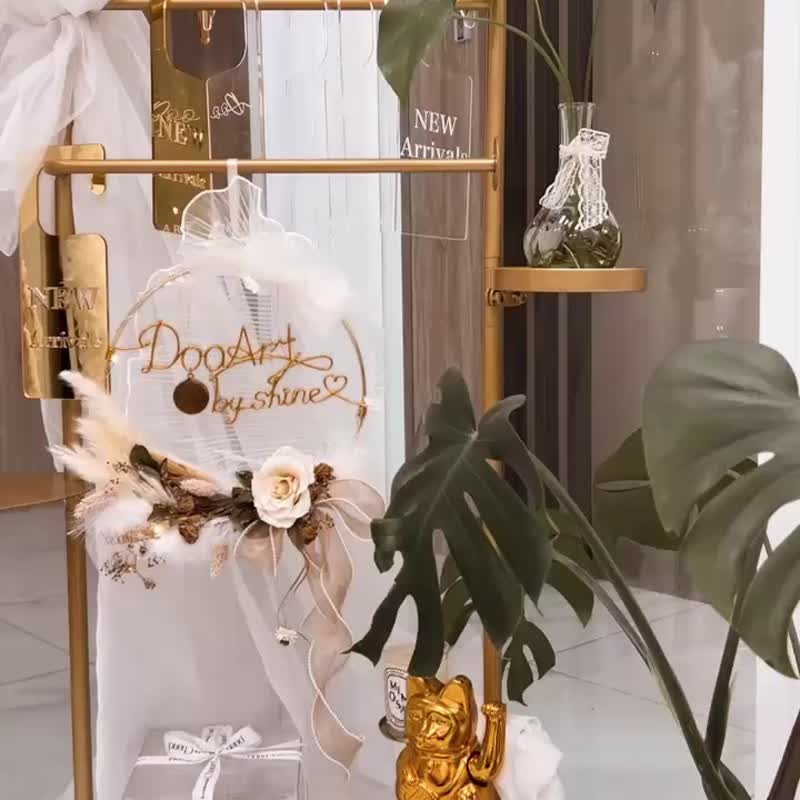 Doo Art-[Purchase additional price for lighting/Customized English eternal dry wreath] by.shine - Plants & Floral Arrangement - Plants & Flowers Gold