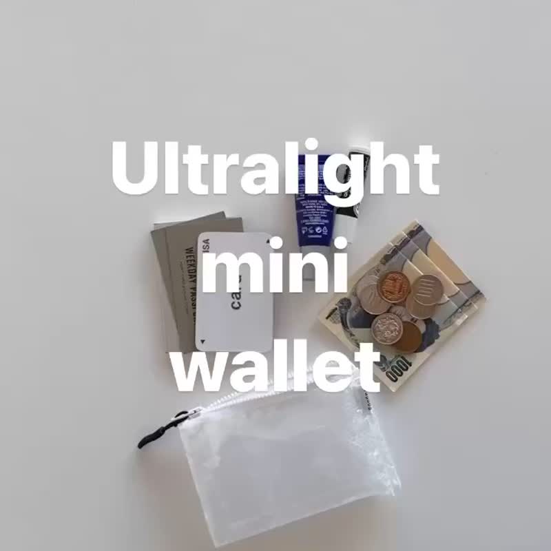 【mini wallet】3つの収納 超軽量撥水 ポリエチレン ミニウォレット - 長短皮夾/錢包 - 其他人造纖維 透明