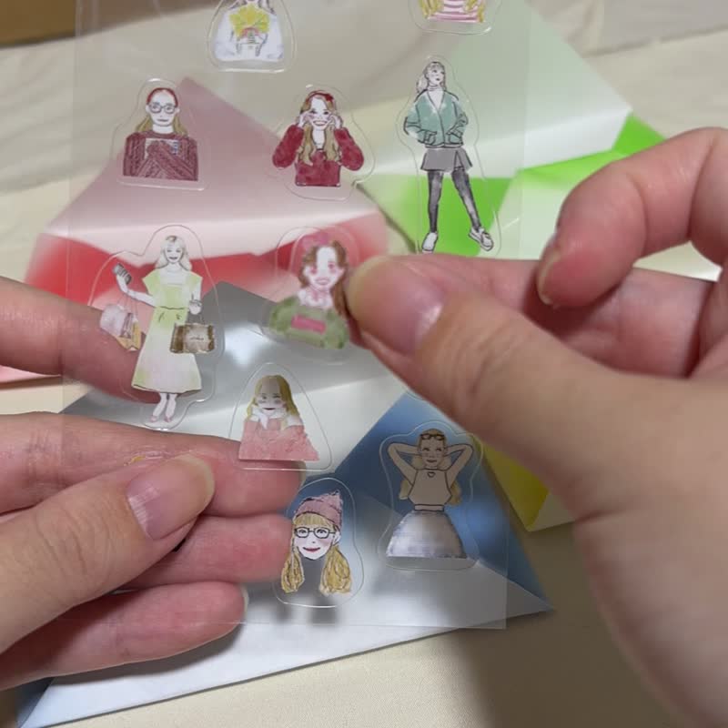 マルチシール pet貼紙 masking tape 紙膠帶 女孩貼紙 紙貼紙 pet tape 女孩紙膠帶 washi tape PET膠帶 手帳素材 - 貼紙 - 其他材質 多色