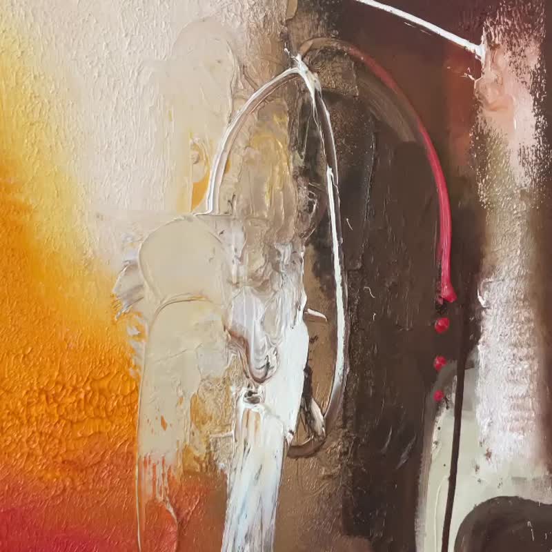 Abstract Textured Artwork Colorful Oil Painting Creative Modern Paintings On Can - 壁貼/牆壁裝飾 - 壓克力 多色