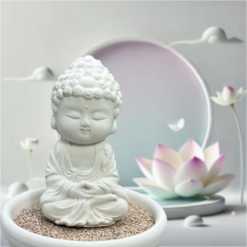 淨念吉祥小佛之培德小盤套組  傳遞心靈智慧 提升居家品味 - 香氛/精油/擴香 - 水泥 白色