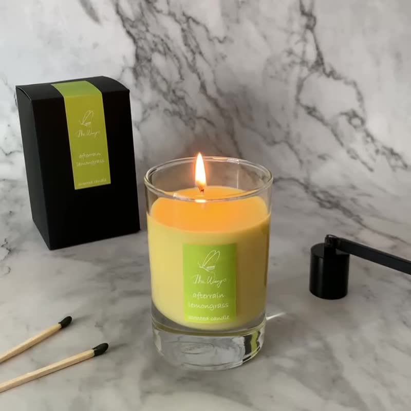 afterrain lemongrass - scented candle - น้ำหอม - ขี้ผึ้ง สีเหลือง