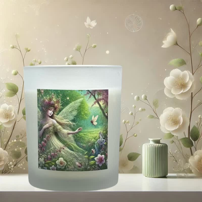 Natural soy Wax scented candle cup 4 seasons elf-Spring Dew (Spring Dew) pure essential oil fragrance - เทียน/เชิงเทียน - ขี้ผึ้ง ขาว