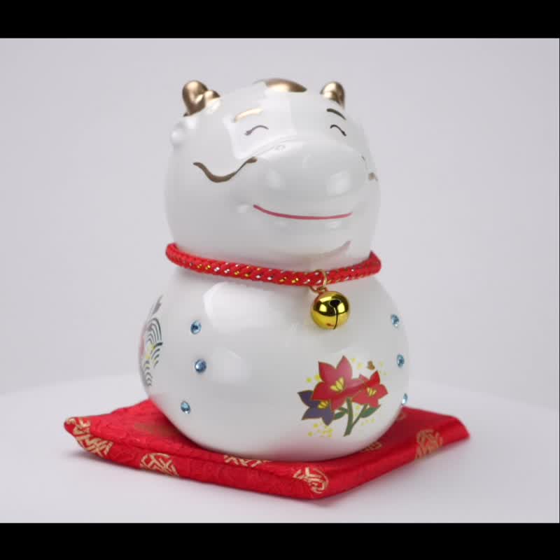 笑龍點金 陶瓷撲滿 存錢筒 龍年禮盒(促銷優惠中) - 存錢筒 - 瓷 白色