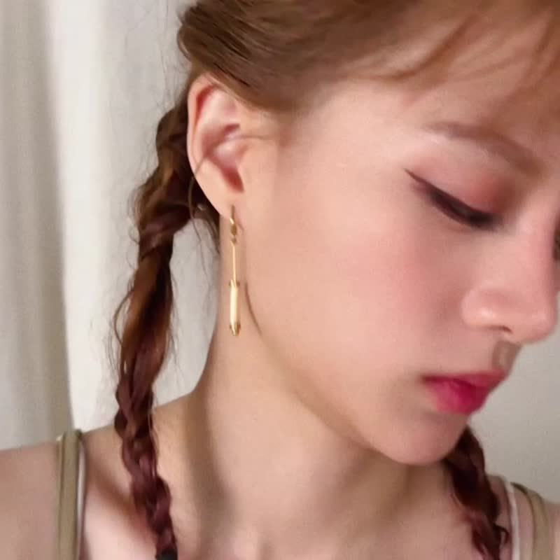 汐語系 | 晚光 - 渡假風 夏日 海灘 貝殼 黃銅 抗敏耳環 - 耳環/耳夾/耳骨夾 - 貝殼 金色