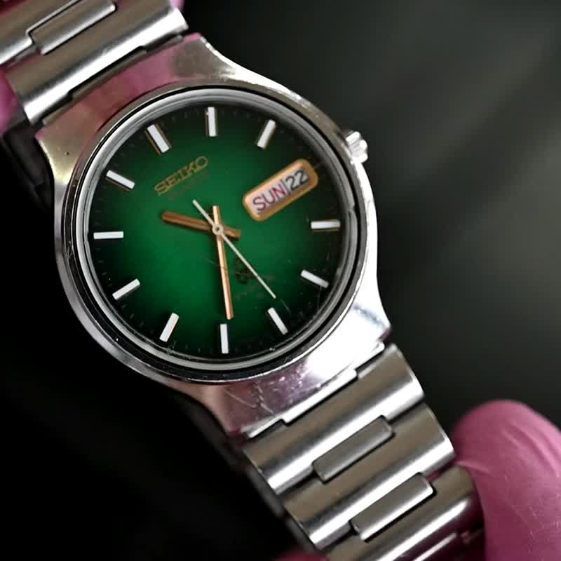 SEIKO TYPE II 男性用腕時計 クォーツ 35mm Round  古董錶Shape Green Dial Ref.7546-7090 1978年製 - 男錶/中性錶 - 不鏽鋼 綠色