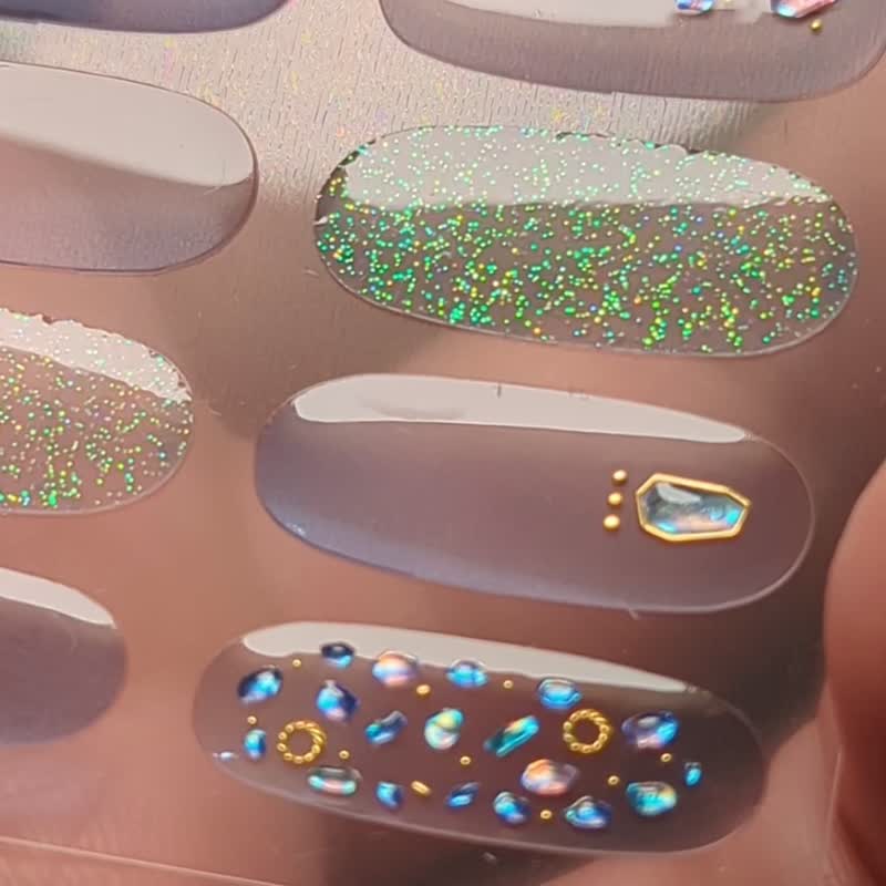 [DIY Nail Art] [Limited One Piece] Gorgeous Gel Nail Art Stickers 11 - Nail Polish & Acrylic Nails - Resin Gold