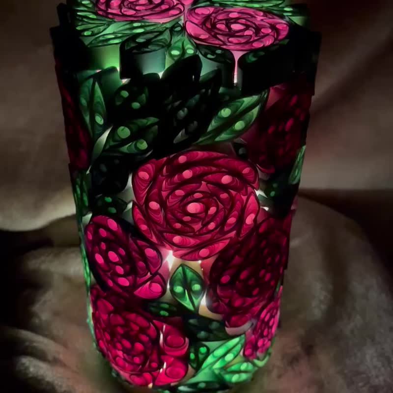 玫瑰之夜/led玄關燈/轉角燈/usb桌燈 - 燈具/燈飾 - 紙 