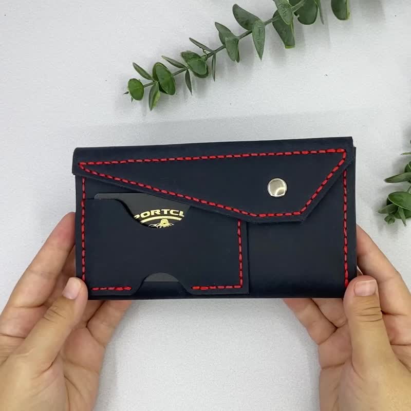 Leather Mobile Phone Bag / Case for Cards / Protective Case - 手機殼/手機套 - 真皮 藍色