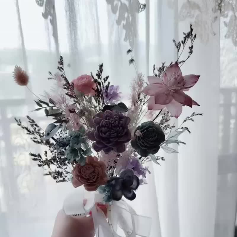 迷你捧花 乾燥捧花 永生捧花 外拍捧花 小資捧花 畢業外拍 畢業花 - 乾燥花/永生花 - 植物．花 多色
