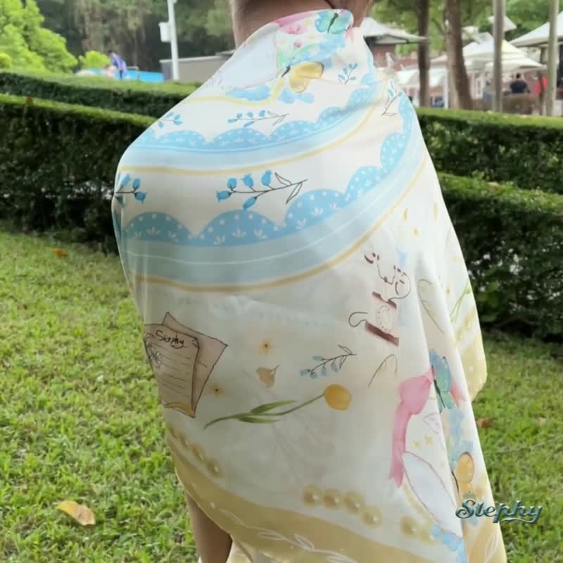 【Cat Scarf】Large silk scarf for cats, elegant gift box with scarf buckle | Scarf gift - Knit Scarves & Wraps - Silk 