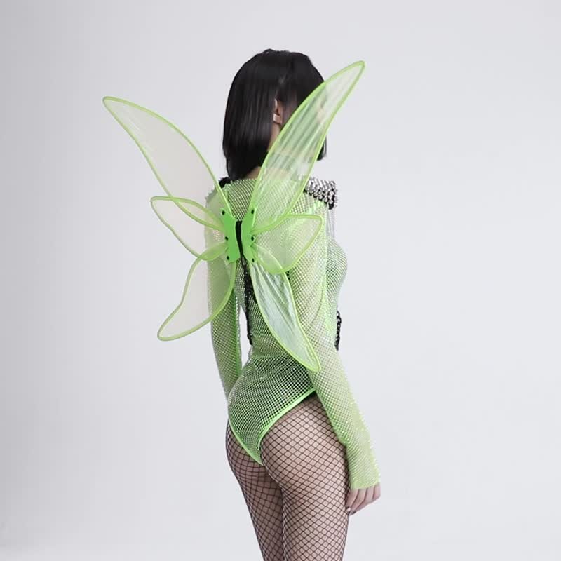 Cyberpunk Dark Fairy Butterfly Wings-Black/Green/Halloween - Other - Other Materials Multicolor