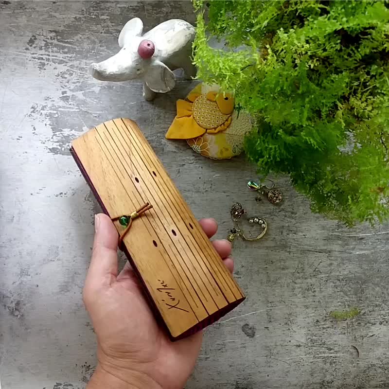 茉樂情人手盒組/A柚木/永恆自然風/筆盒/眼鏡盒/小物收納盒/ 送禮 - 眼鏡盒/眼鏡布 - 木頭 多色