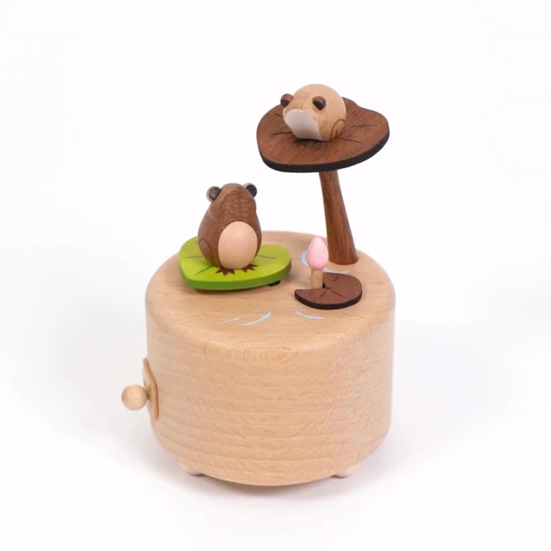 【池の動き】リズムオルゴール カエルギフト | Wooderful life - 置物 - 木製 多色